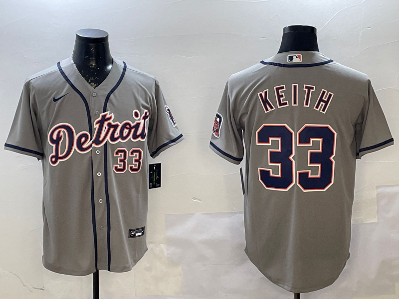 Men's Detroit Tigers Colt Keith #33 Gray Road Limited Jersey